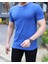 Atk Giyim Erkek Mavi Basic Tişört | Pamuklu Bisiklet Yaka T-Shirt | Günlük Rahat 2