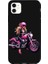 iPhone 11 Için Siyah Pink Rider Desenli Silikon Kılıf 1