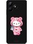 Realme C53 Için Siyah Kitty Sip Desenli Silikon Kılıf 1