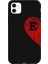 iPhone 12 Için Siyah E Harfli Touch Of love Desenli Silikon Kılıf 1