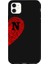 iPhone 11 Için Siyah N-Harfli Touch Of love Desenli Silikon Kılıf 1