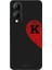 Vivo Y17S Için Siyah K Harfli Touch Of love Desenli Silikon Kılıf 1