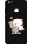 Huawei P10 Lite Için Siyah Meow Hug Desenli Silikon Kılıf 1