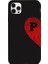 iPhone 12 Pro Için Siyah P Harfli Touch Of love Desenli Silikon Kılıf 1