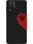 Samsung Galaxy A12 Için Siyah V Harfli Touch Of love Desenli Silikon Kılıf 1