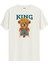 King Tahtta Oturan Taçlı Ayıcık Baskılı Tişört - %100 Pamuk Tasarım T-Shirt 1