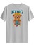 King Tahtta Oturan Taçlı Ayıcık Baskılı Tişört - %100 Pamuk Tasarım T-Shirt 1