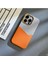 iPhone 15 Pro Max Uyumlu Kumaş ve Deri Kaplamalı Kartlıklı Metal Kamera Detaylı Sahra Kılıf 4