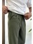 Erkek Rahat Kalıp Pileli Pantolon Yeşil EDW402 2
