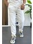 Erkek Slim Fit Beli Ipli Düğmeli Pantolon Beyaz EDW403 2