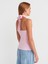 10798 Halter Bağlamalı Yaka Fitilli Triko Bluz-Pembe 2