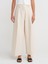 71634 Pilili Geniş Paça Pantolon-Ekru 4