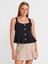31979 Düğmeli Peplum Top-Siyah 1