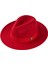 Ithal Kırmızı Fötr Şapka Sert Kovboy Panama Şapka - Ayarlanabilinir 3