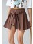 Gömlek Bağlamalı Şort - Kahve 5