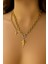 Altın Renk Çelik Yıldız Uçlu Kalın Zincir Kadın Kolye 1