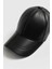 Siyah Unisex Vegan Deri Cap Şapka 3