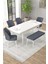 Arel Beyaz 80X132 Açılabilir Mdf Masa Yemek Odası Takımı, Mutfak Takımı 4 Adet Sandalye, 1 Bench 2