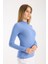 Kadın Uzun Kollu Yarım Boğazlı Fitilli Bluz – Esnek ve Konforlu 3005 7