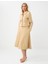 Deve Tüyü Rahat Kesim Normal Bel Gabardin Midi Etek 2