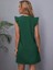 Kadın Kısa Kollu V Yakalı Ithal Krep Elbise 2xl-3xl-Yeşil 3