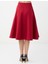 Bordo Rahat Kesim Normal Bel Gabardin Midi Etek 5