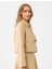 Deve Tüyü Düz Kesim Gömlek Yaka Uzun Kollu Gabardin Ceket 4