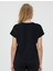 Siyah V Yaka Kısa Kollu Dokuma Bluz 5