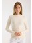 Kadın Uzun Kollu Yarım Boğazlı Fitilli Bluz – Esnek ve Konforlu 3005 1