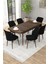 Arel Barok 80X132 Açılabilir Mdf Masa Yemek Odası Takımı, Mutfak Takımı 6 Adet Sandalye 2