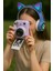 Mor Şipşak Fotoğraf Makinesi + Rgb Işıklı Kedi Kulaklı Bluetooth Kulaklık | Hediyelik Genç Set 3