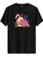 Flamingo Summer Baskılı %100 Pamuk Tişört 1