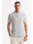 Erkek Taş Kıvrılmaz Polo Yaka %100 Pamuk Basic Regular Fit T-Shirt B001032 6