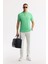 Erkek Neon Yeşil Kıvrılmaz Polo Yaka %100 Pamuk Basic Regular Fit T-Shirt B001032 7