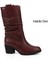 Kadın Antik Bordo Kalın Topuklu Körüklü Hakiki Deri Çizme 1