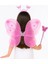 Bfs Toz Pembe Renk Kelebek Kanadı Tacı ve Sopası 50X37 cm 5