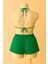 Kadın Yeşil Şortlu Belden ve Boyundan Bağlamalı Bikini Takımı 3