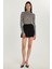 Kadın Slim Fit Dar Kesim Viskon Kumaş Pileli Siyah Mini Etek 3