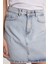 Kadın Slim Fit Dar Kesim Cepli Mini Denim Etek 2