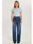 Kadın Regular Fit Geniş Paça Mavi Jean Kot Pantolon 3