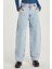 Kadın Regular Fit Yan Cepli Baggy Balon Mavi Jean Kot Pantolon 1