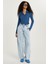 Kadın Regular Fit Yan Cepli Baggy Balon Mavi Jean Kot Pantolon 3