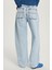 Kadın Regular Fit Yan Cepli Baggy Balon Mavi Jean Kot Pantolon 5