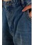 Kadın Regular Fit Yan Cepli Baggy Balon Mavi Jean Kot Pantolon 3