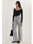 Kadın Regular Fit %100 Pamuk Bol Paça gri Jean Kot Pantolon 4