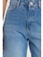 Kadın Regular Fit Boru Paça Mavi jean Kot Pantolon 2