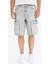 %100 Pamuk Baggy Fit Kargo Cepli Jean Bermuda Şort F5022AX25SM 6
