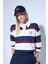 Oversize Geniş Kalıp Polo Yaka Çizgili Baskılı Sweatshirt F7915AX25AU 1