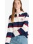 Oversize Geniş Kalıp Polo Yaka Çizgili Baskılı Sweatshirt F7915AX25AU 4