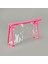 Fosforlu Xl Pvc Kozmetik Çantası - Şeffaf / Pembe - 16X26 cm 2